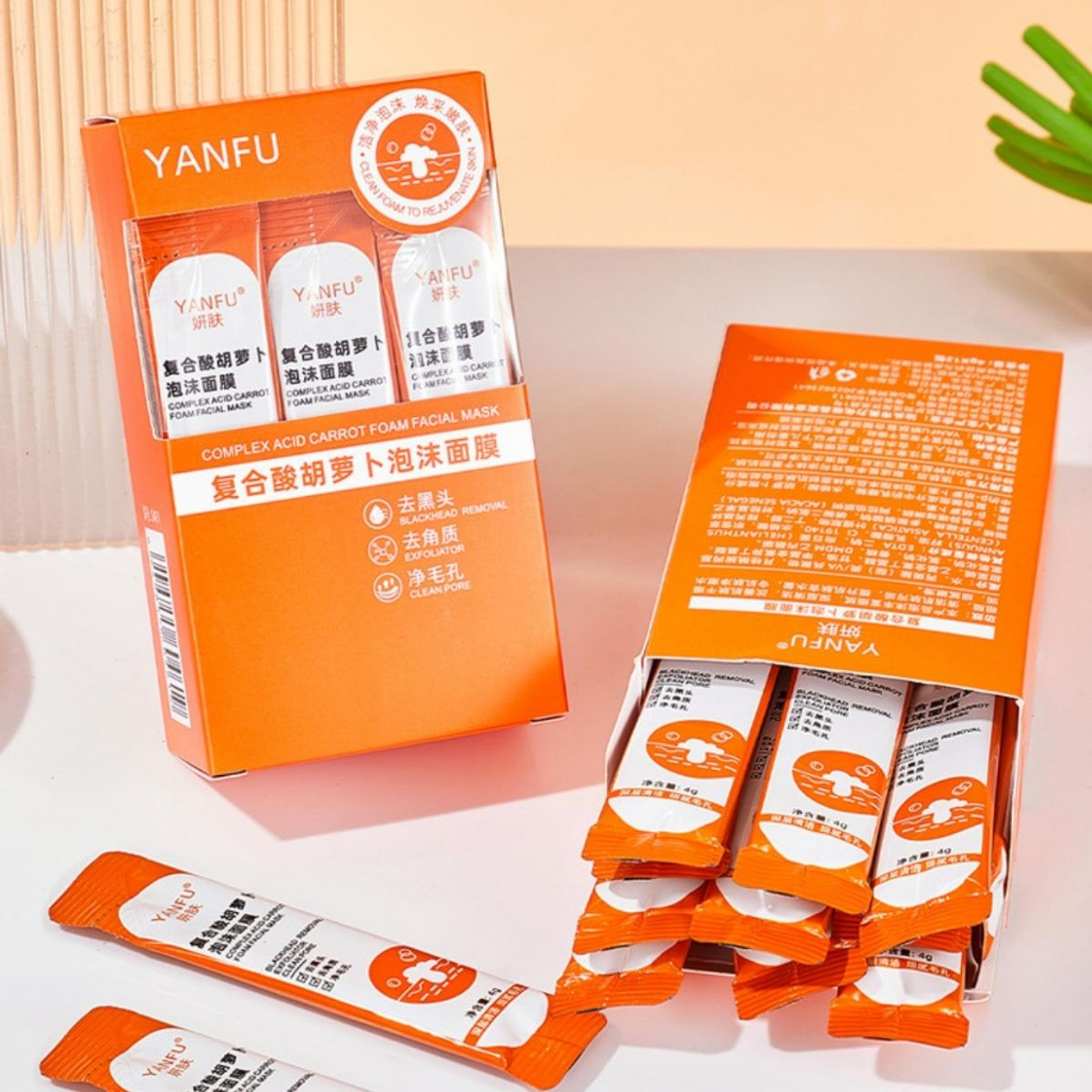 Mặt nạ sủi bọt thải độc cà rốt hộp 12 gói
