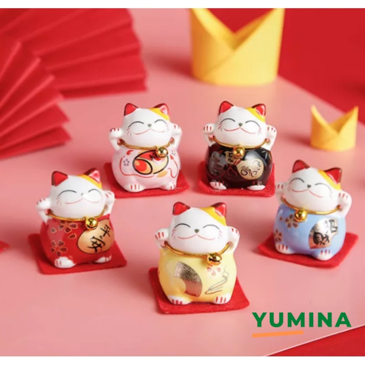 Bộ Mèo thần tài mini 5 con đem lại may mắn