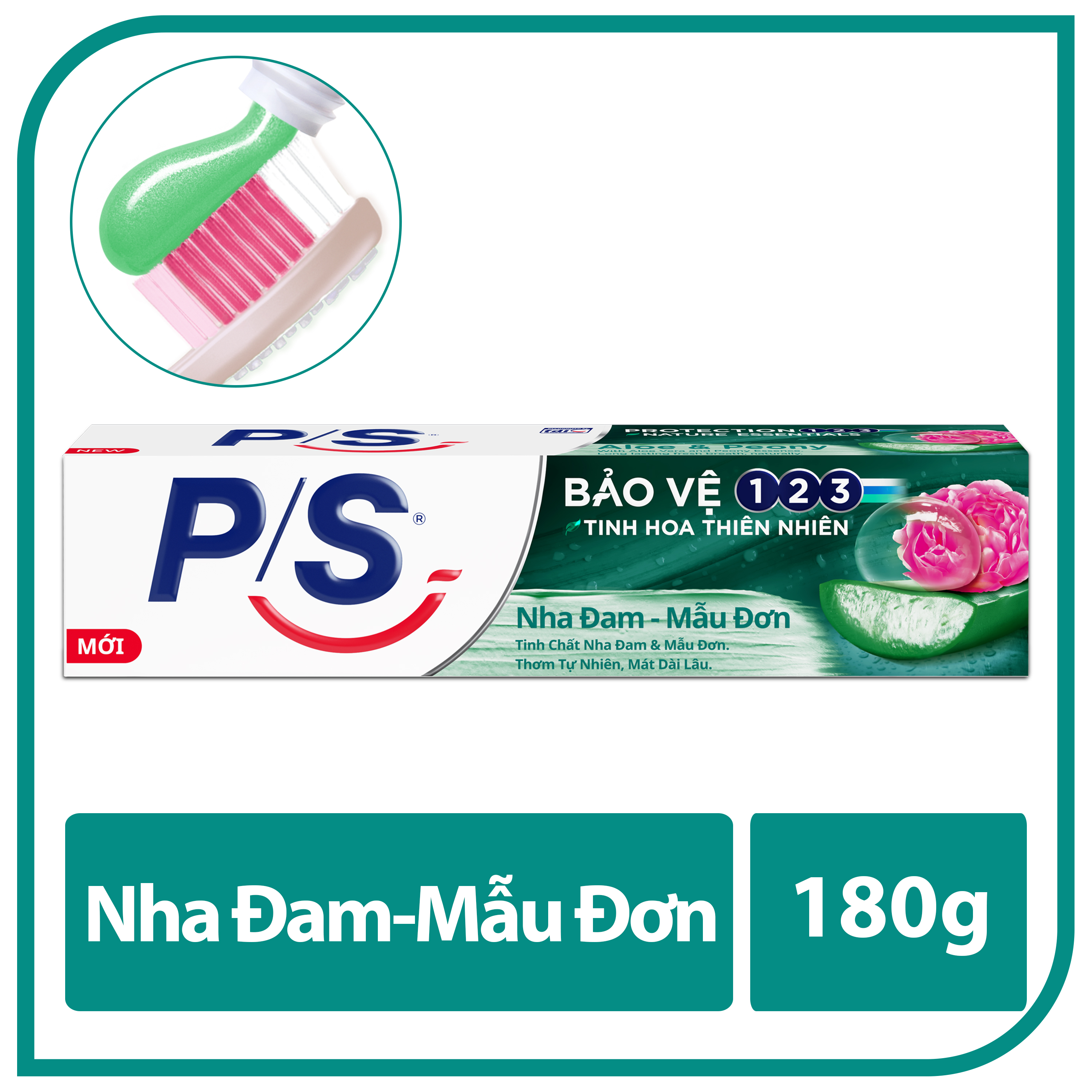 [HCM]Kem đánh răng P/S bảo vệ 123 nha đam 180g