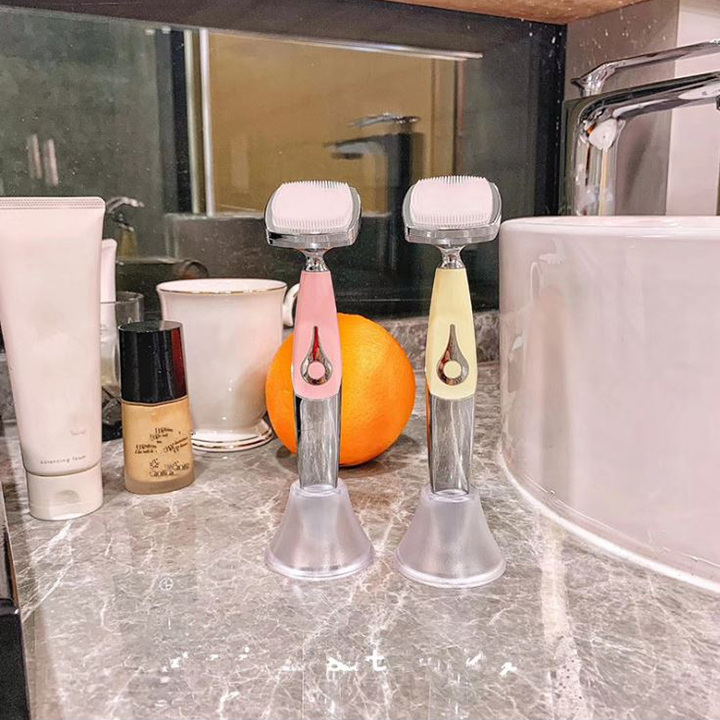 Máy Rửa Mặt Massage Silicon Florskin Cao Cấp, Máy Rửa Mặt Dạng Cọ Cầm Tay Florskin