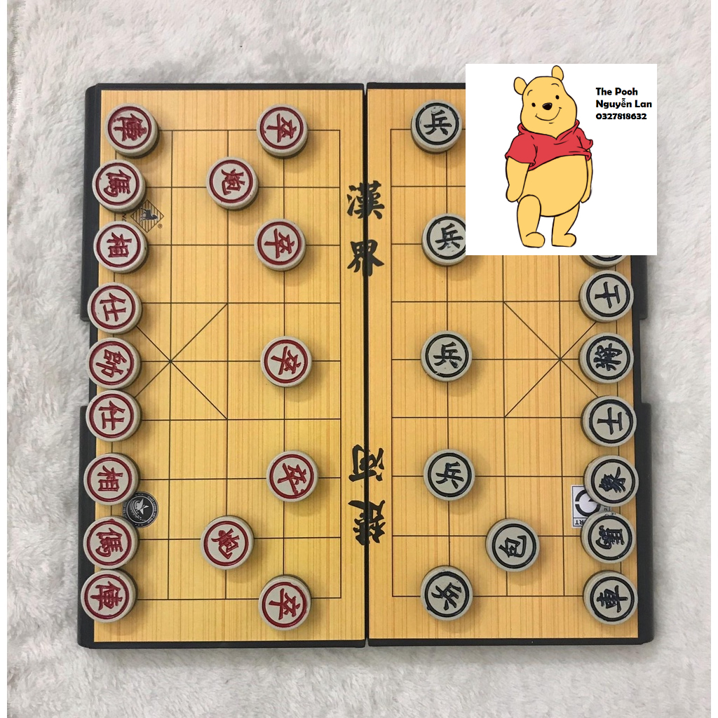 Bộ cờ tướng bàn nhựa cứng cáp có thể gấp gọn gàng 28*28cm