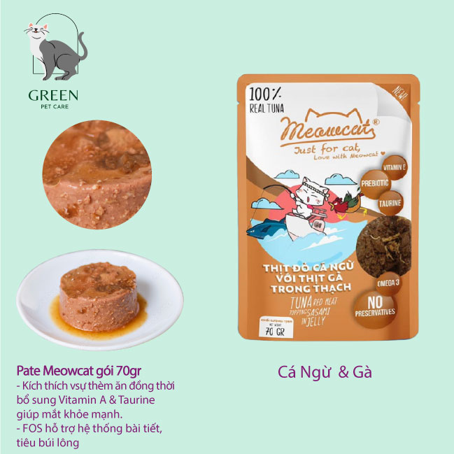 Pate Meowcat cho mèo đủ vị gói 70gr