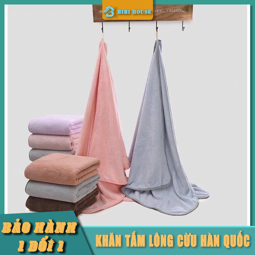 Khăn Tắm Lông Cừu Hàn Quốc Kích Thước 140*70cm BIBI HOUSE - Khăn Tắm Lông Cừu Siêu Thấm Hút Siêu Mềm Mại 140*70cm