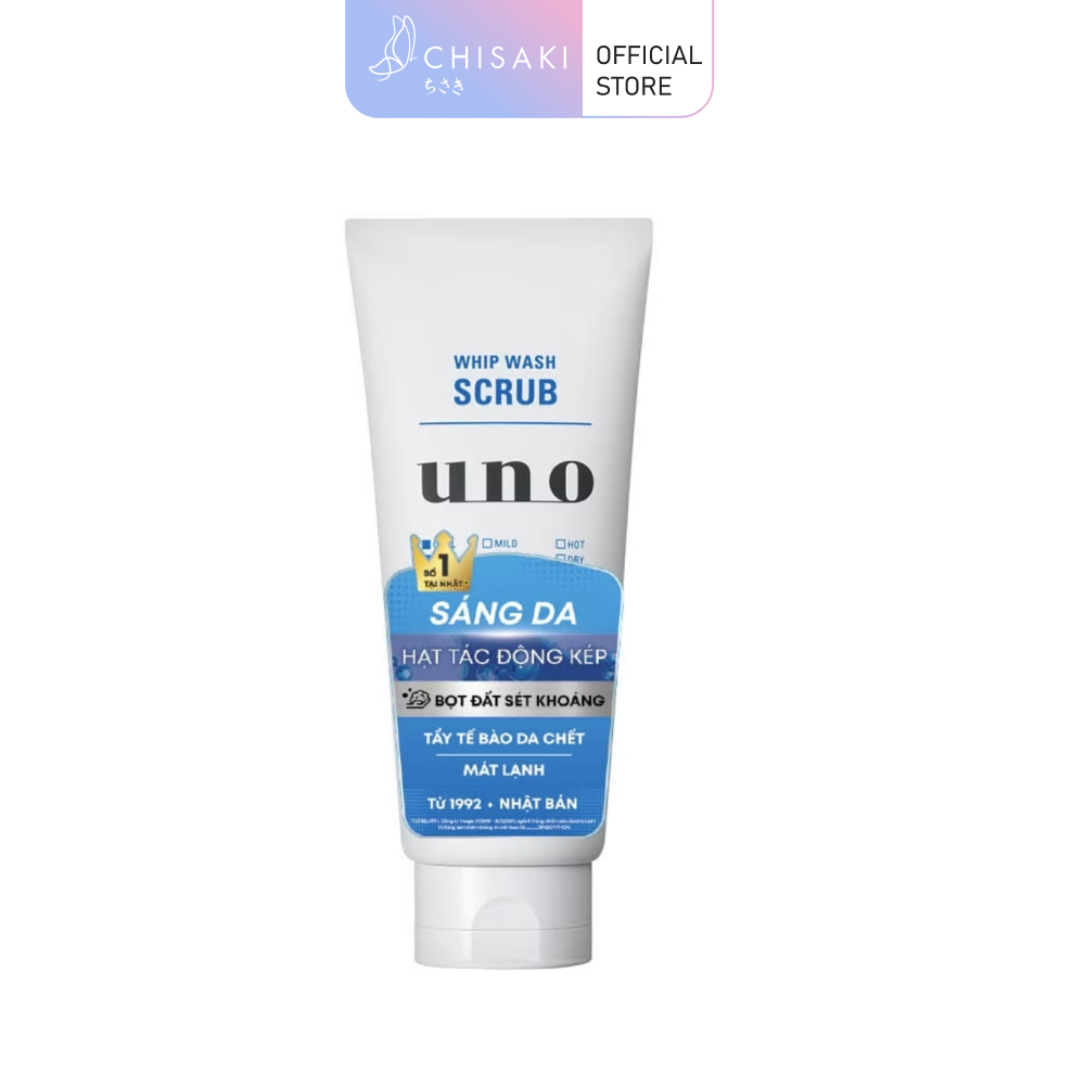Sữa rửa mặt uno tạo bọt dạng hạt sáng da cho da sần 130g