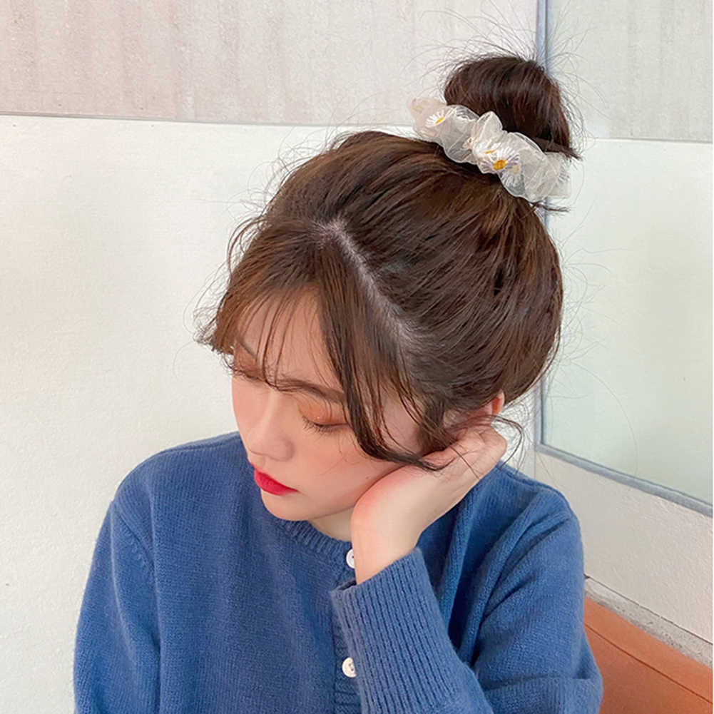 [HCM](HÀNG HOT) Cột (buộc) tóc scrunchies voan lưới cúc họa mi xinh xắn.