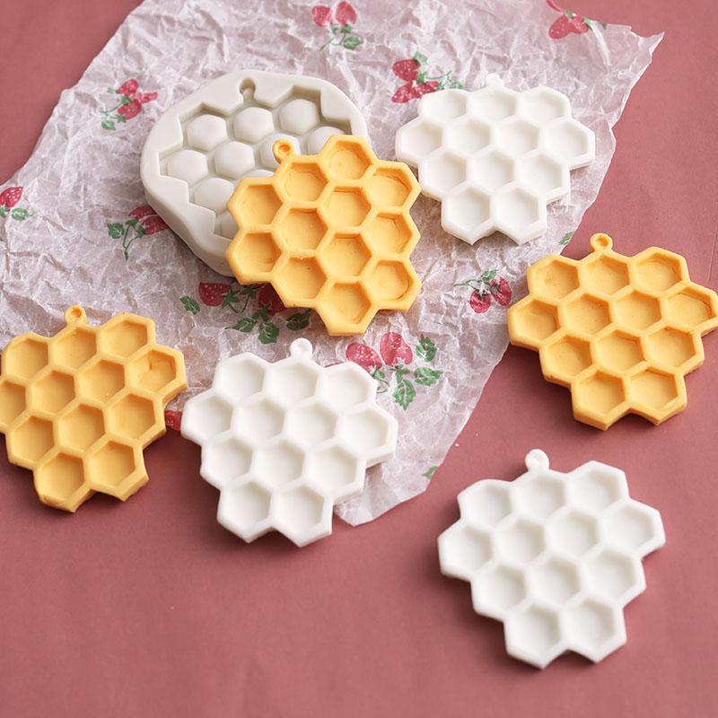 Mẫu Mới Tổ Ong Fondant Bộ Tạo Khuôn Hình Sô Cô La Silicone Bộ Tạo Khuôn Hình Mật Ong Tổ Ong Bánh Tổ Ong Bộ Tạo Khuôn Hình Hoạt Hình Đáng Yêu