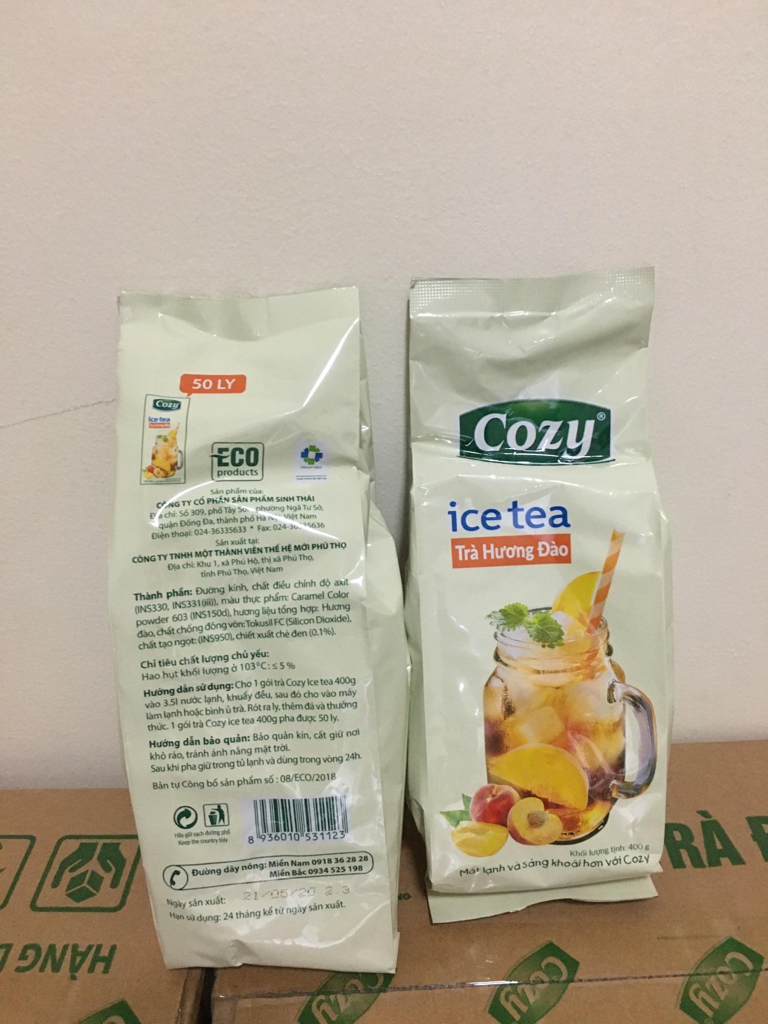 🍑🍑 TRÀ ĐÀO COZY HOÀ TAN ICE TEA gói 400gr {Hàng sẵn}