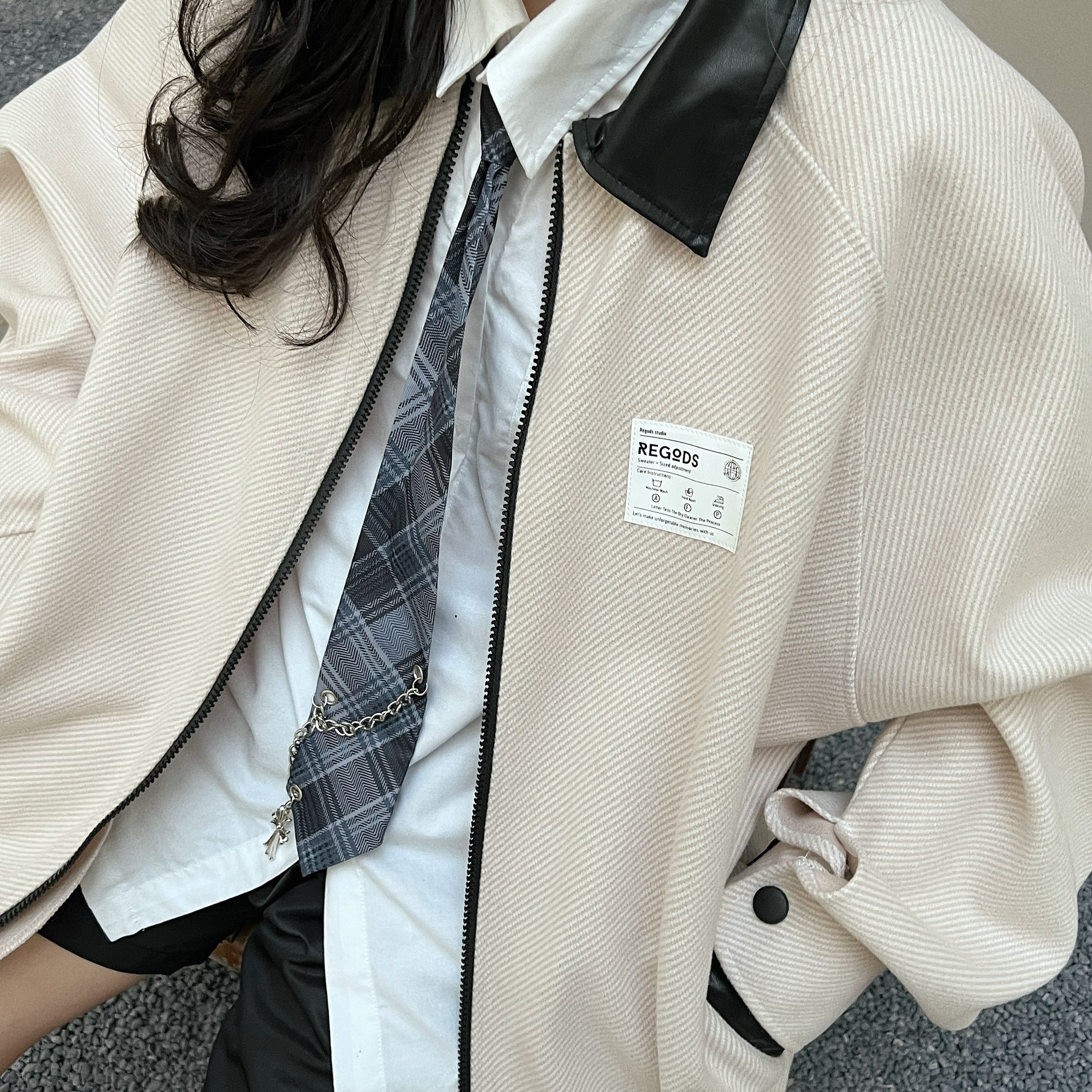 Áo Khoác Phối da R-Auth Regods Unisex form rộng ( JACKET R-AUTH )