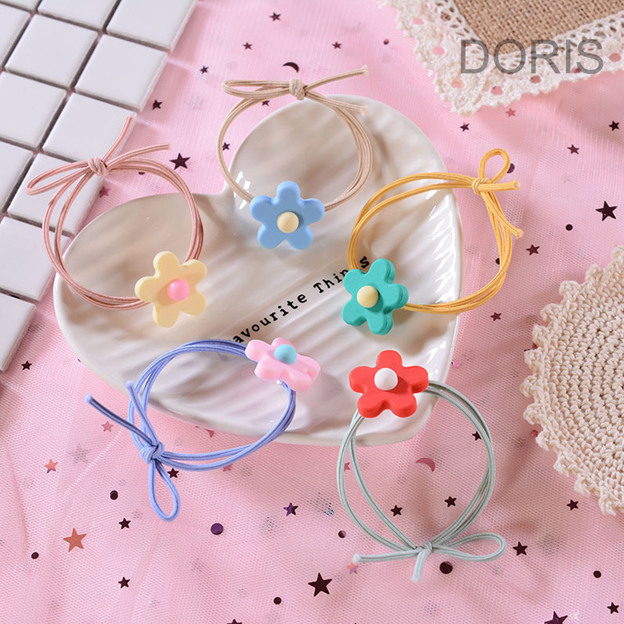Dây Thun Cột Tóc Hoa 5 Cánh - ẢNH THẬT - DORIS HOUSE
