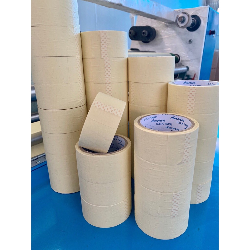 Cây băng keo giấy loại 12M (khổ 24mm gồm 12 cuộn / 1 cây & khổ 48mm gồm 6 cuộn / 1 cây) A12