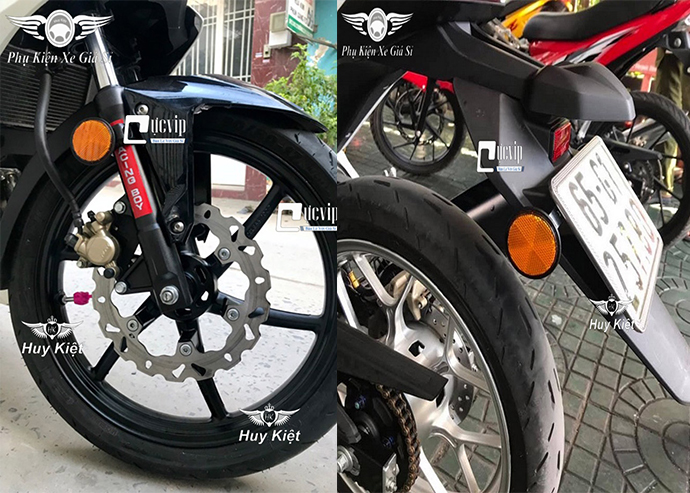 Combo cặp mắt mèo tròn gắn phuôc trước + cặp mắt mèo gắn pat bảng số ms3996