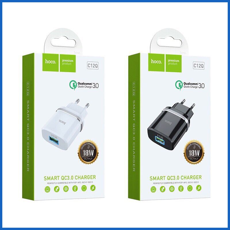 Củ sạc nhanh 18w hoco. c12q bh 12 tháng