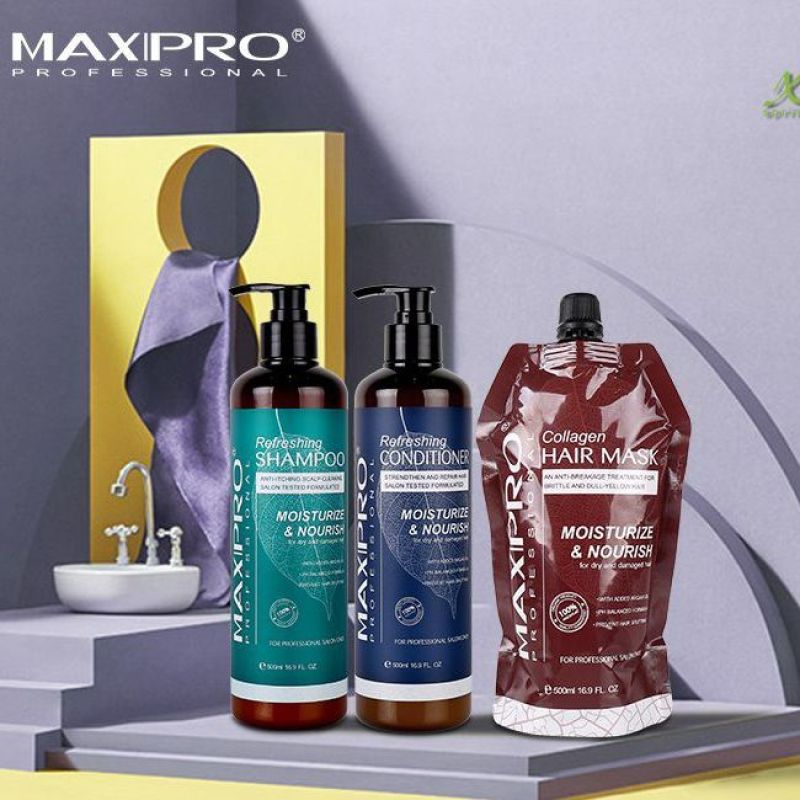 Dầu gội Maxipro dầu xả Maxipro siêu mềm mượt phục hồi ngăn gầu ngứa, hương thơm lâu Cặp 500ml giá rẻ