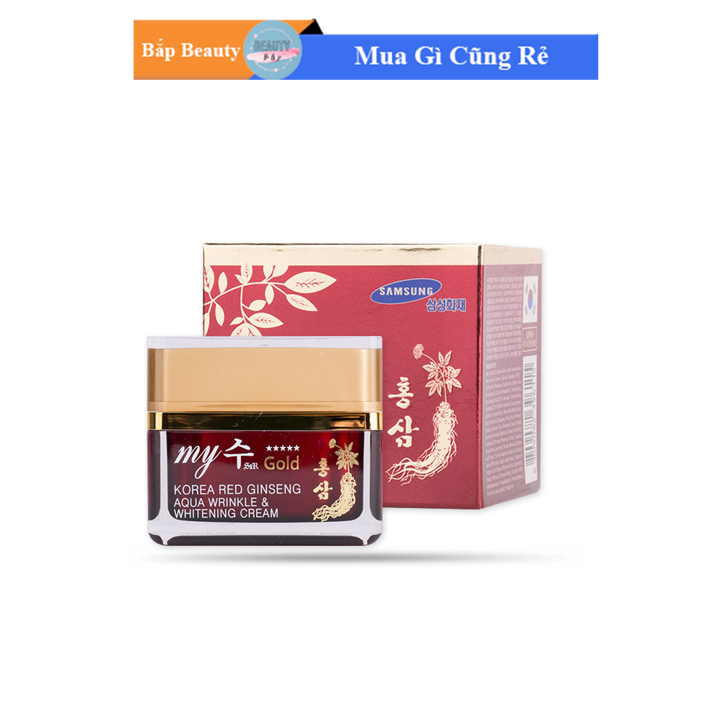 Kem Dưỡng Trắng Da Hồng Sâm Aqua Wrinkle My Gold Hàn Quốc 50ml (ngày và đêm)