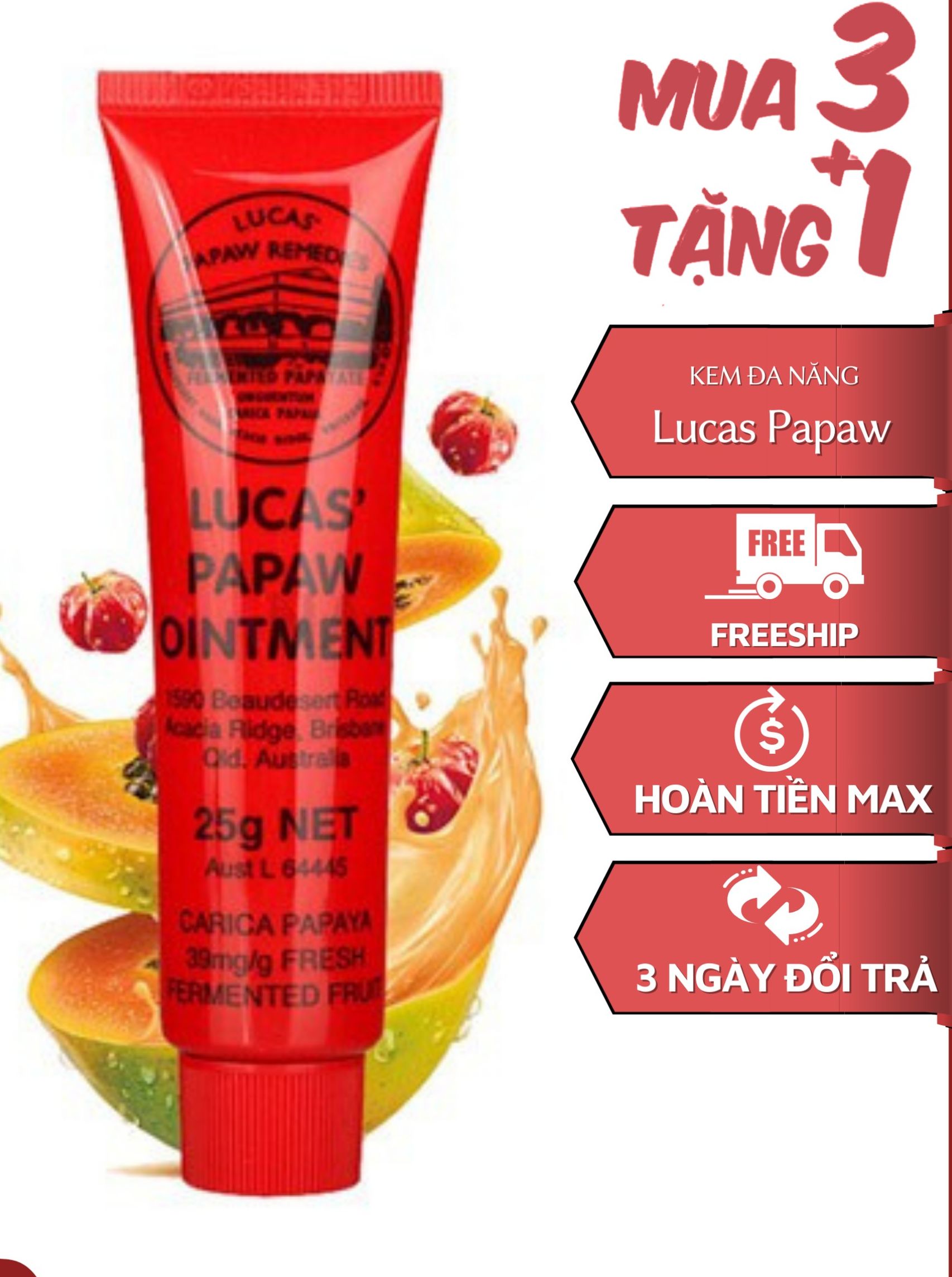 Kem đa năng lucas papaw Ointment 25gr Úc