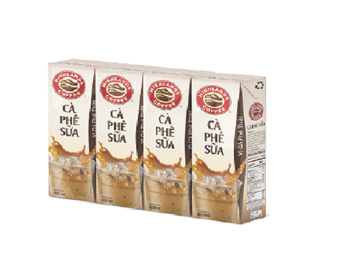 [Mua 3 Lốc Tặng 1 Lốc] Cà phê Sữa Tetra Pack Highlands Coffee [180ml x 4 Hộp]