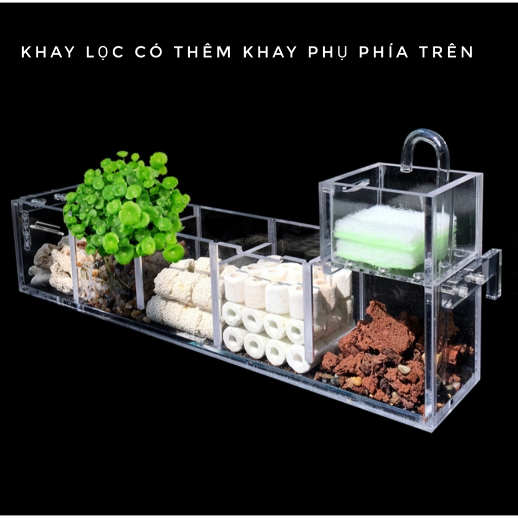 Lọc tràn mini cài thành bể , lọc bể cá ( dùng cho bể nhỏ )