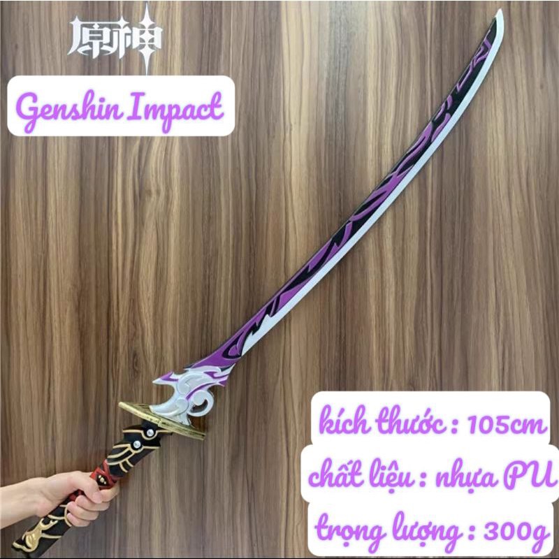 Mô hình vũ khí kiếm Genshin Impact dài 1 mét làm bằng nhựa dẻo PU cao cấp
