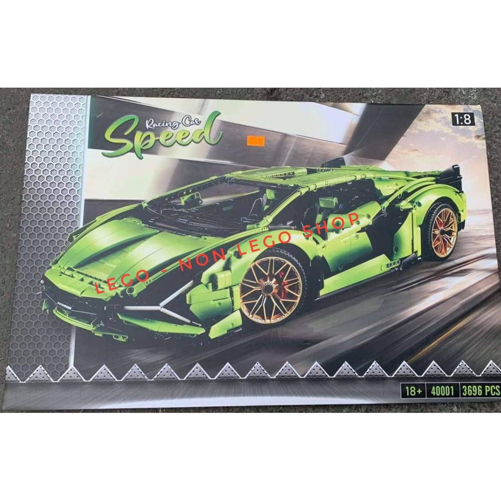Lắp Ráp Siêu Xe Tốc Độ Lamborghini Sian Car Leji 40001 ( 3696 Mảnh )