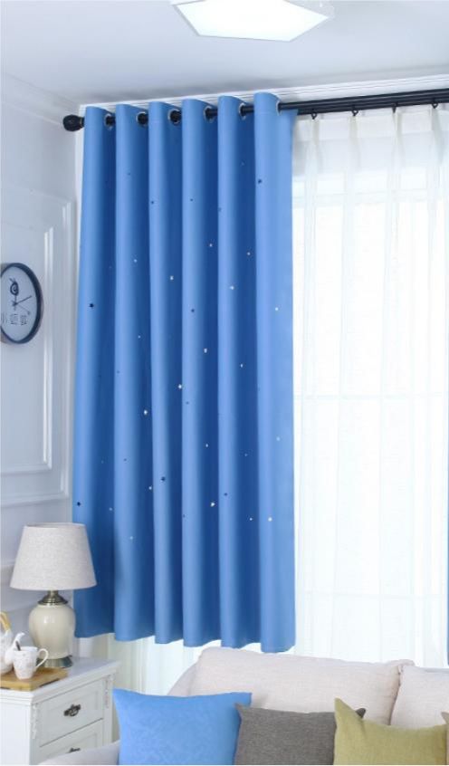 Rèm vải treo cửa chống nắng tốt 99% rèm cửa trang trí NGÔI SAO XINH XANH DA TRỜI PR004