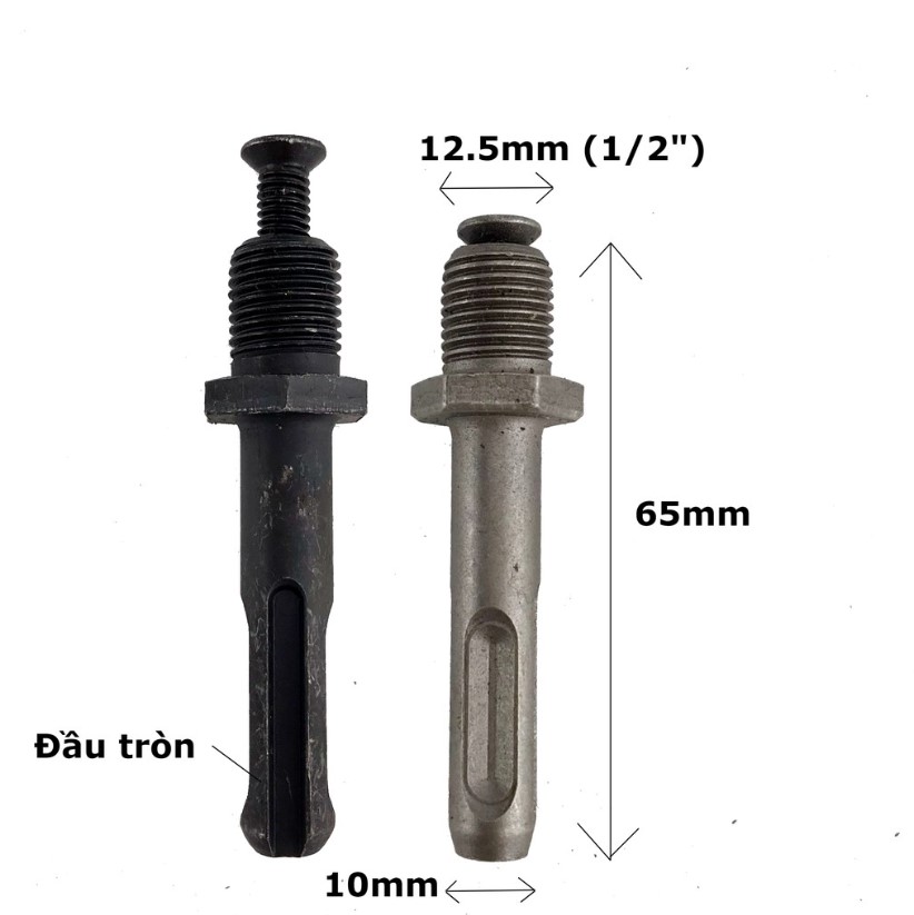 Đầu nối chuyển đổi máy khoan đầu gài sang đầu kẹp mang ranh cán vuông và cán tròn 1/2 inch