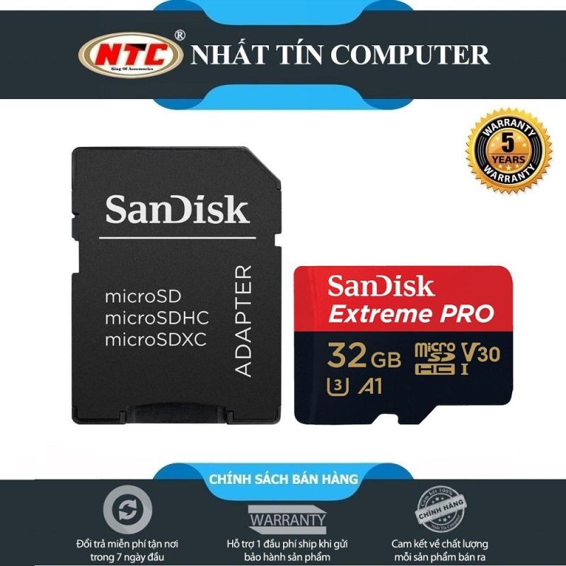 Thẻ nhớ microSDHC Sandisk Extreme Pro 667X A1 V30 32GB UHS-I U3 100MB/s (Đen)