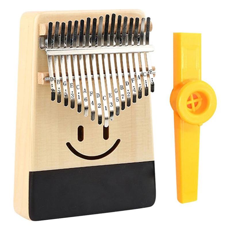 Đàn Kalimba 17 Phím Gỗ Vân Sam Yael Y17S-S - Mặt Cười Kèm Kèn Kazoo DreamMaker - HÀNG CÓ SẴN