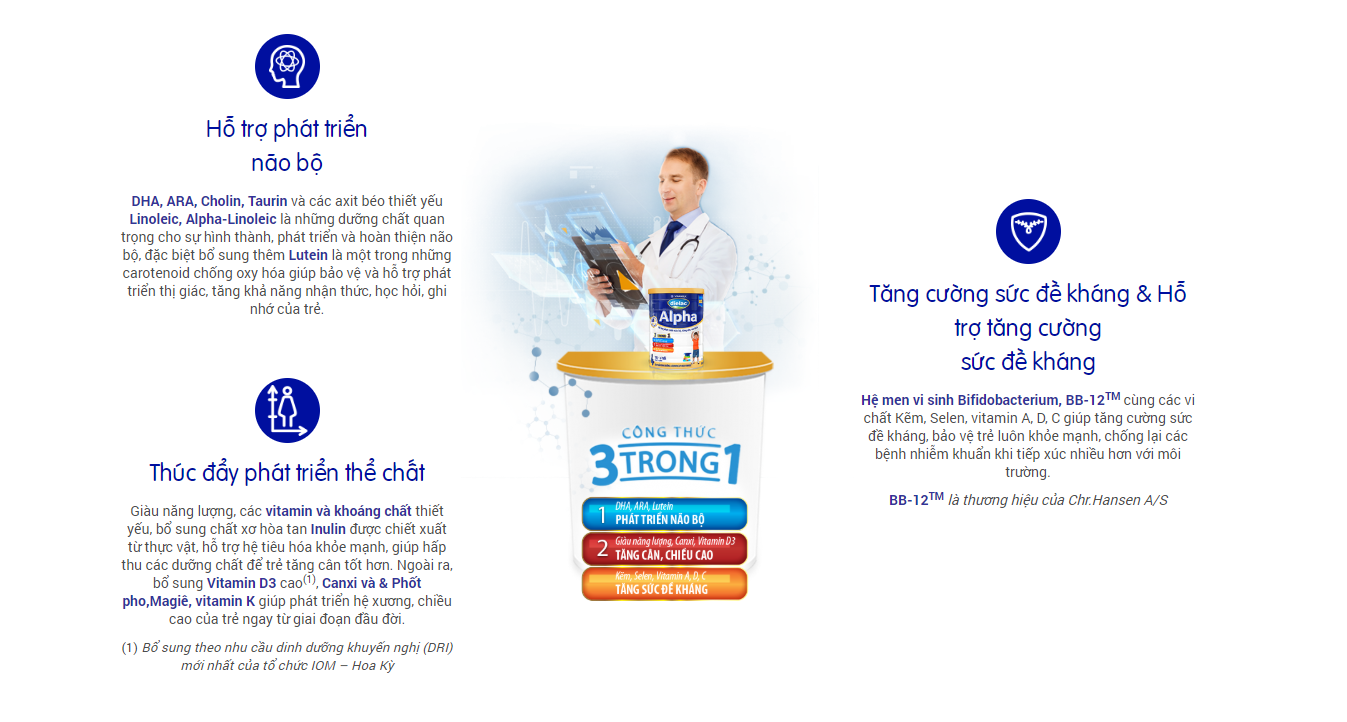 Sữa Dielac Alpha Step 3 - Vinamilk - 900g, 1-2 Tuổi