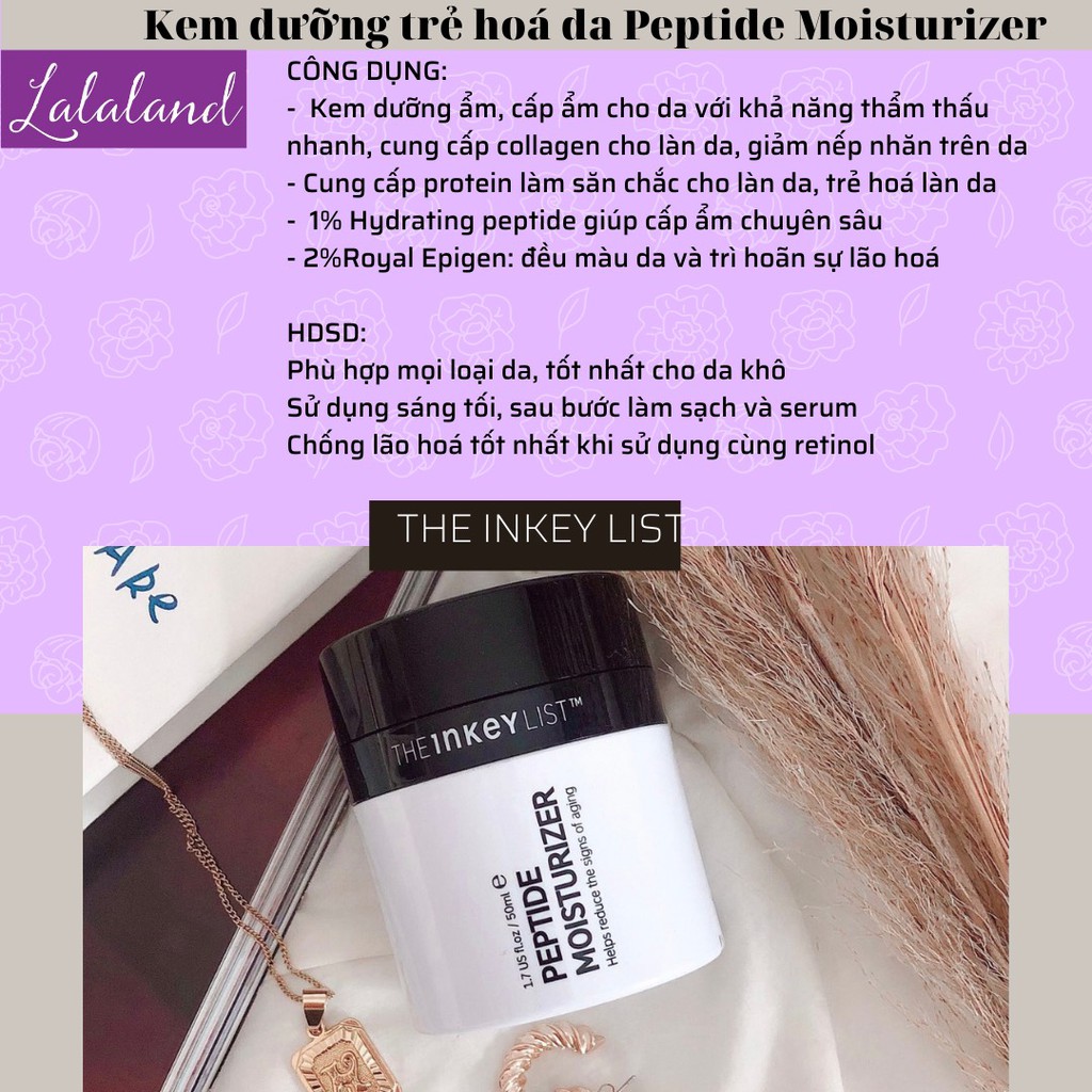 Kem dưỡng ẩm The INKEY LIST Peptide Moisturizer 50ml