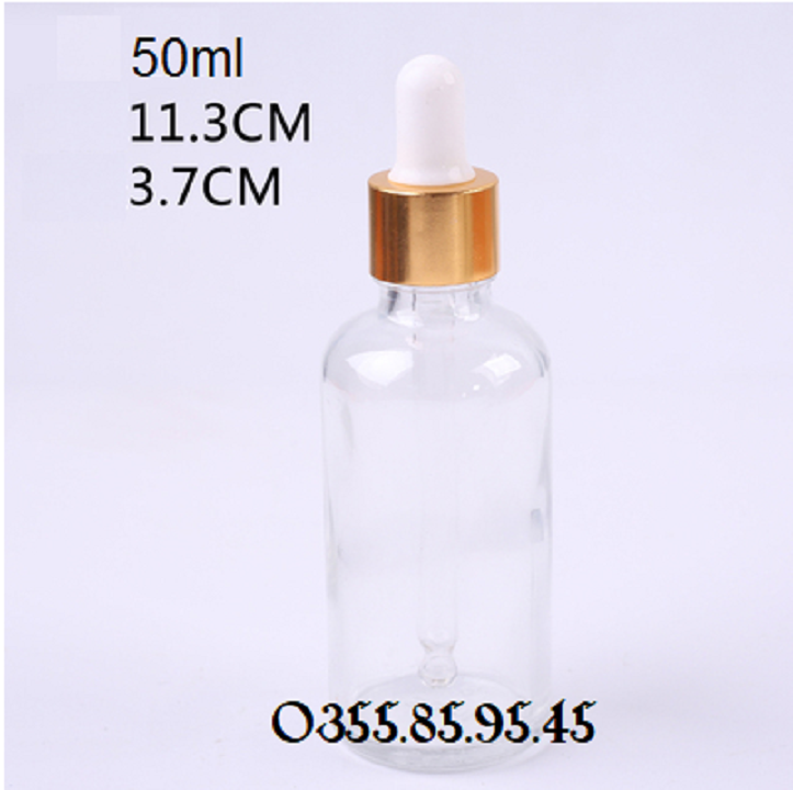 10 chai thủy tinh TRONG 50ML chiết serum nắp bóp vàng ,nắp bóp đen, nắp bóp quai, giỏ hoa 50ML, lọ chiết tinh dầu, mỹ phẩm du lịch