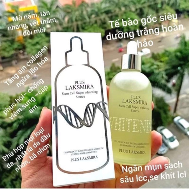 Tinh Chất Tế Bào Gốc Siêu Trắng Da Plus Laksmira 100ml