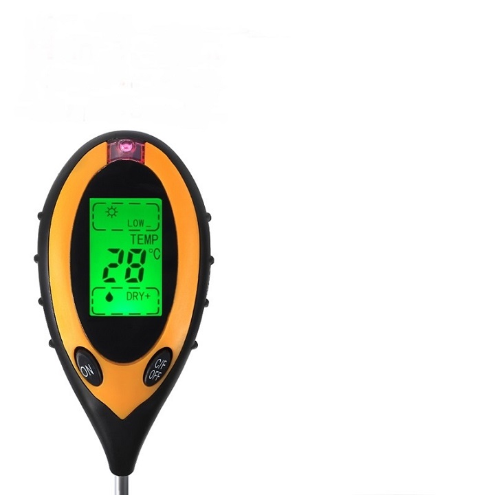 Thiết bị đo độ Ph độ ẩm nhiệt độ ánh sáng của đất 4 in 1, Máy đo ph đất đa năng điện tử tặng kèm pin 9v, Máy đo độ ẩm đất, đo nhiệt độ, đo ánh sáng, đo độ ph của đất