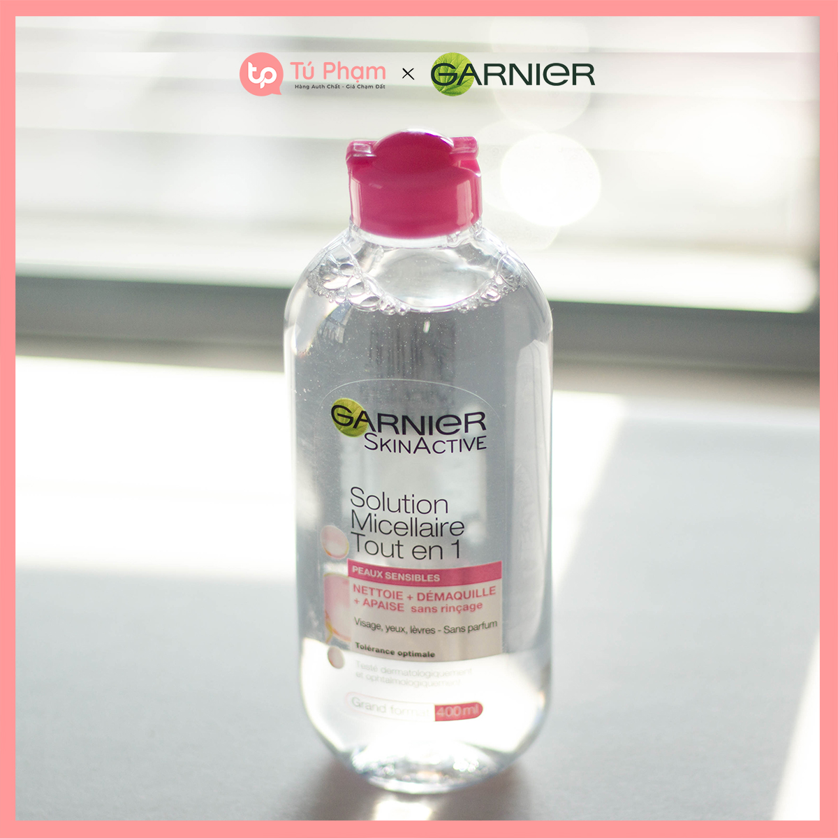 Nước Tẩy Trang Garnier Skin Active Solution Micellaire Hồng Nhạt