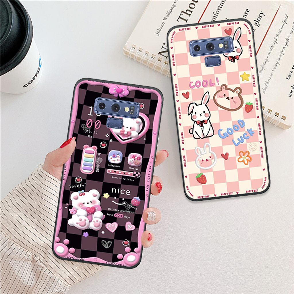 Ốp lưng Samsung Note 8/ Note 9 hình thỏ, gấu nâu cute dễ thương