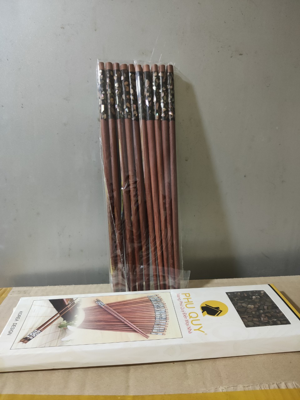 [HCM]đũa gỗ sao khảm tấm cao cấp phú quý 10 đôi