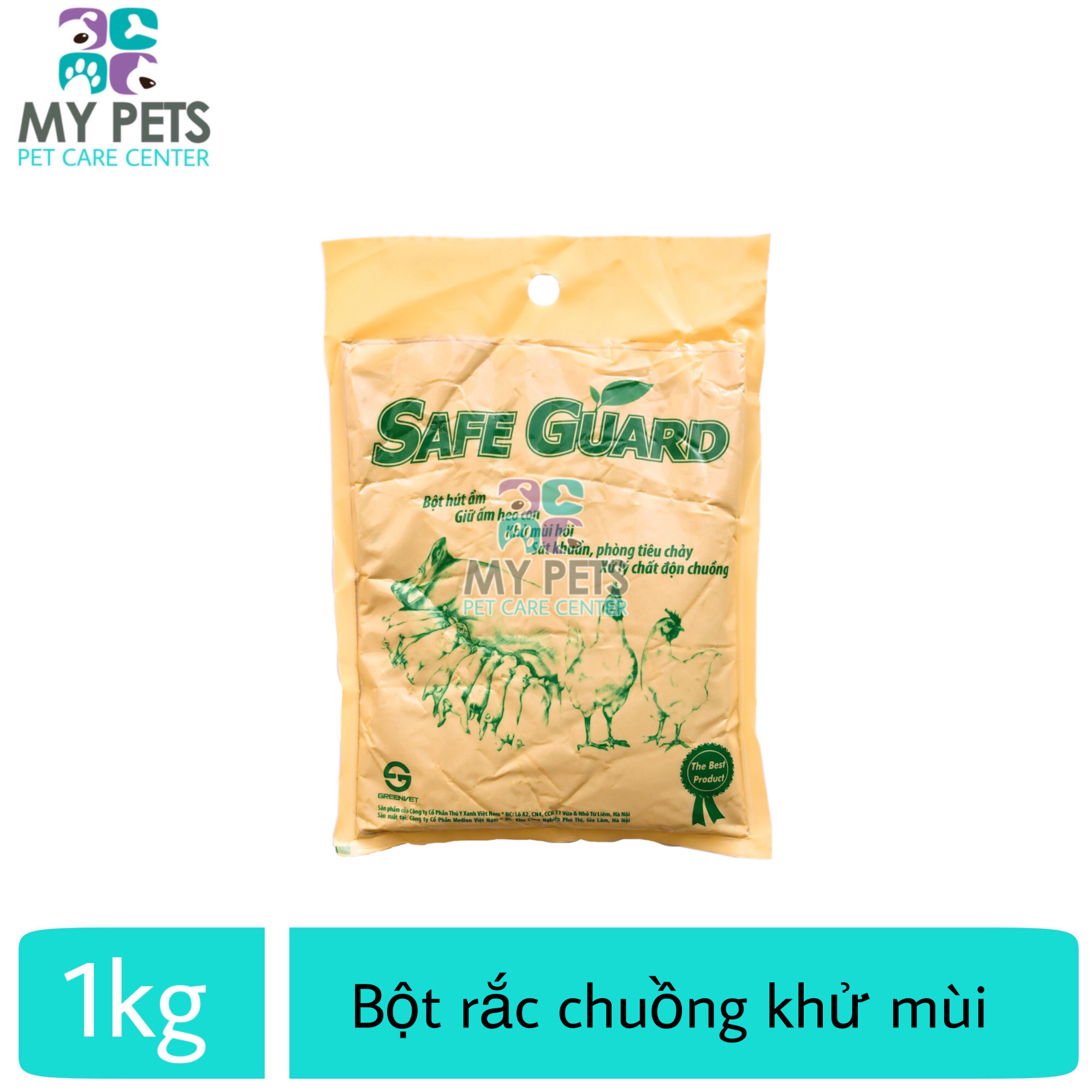 Bột rắc làm khô phân khử mùi diệt khuẩn nơi thú phóng uế  - SAFE GUARD 1kg