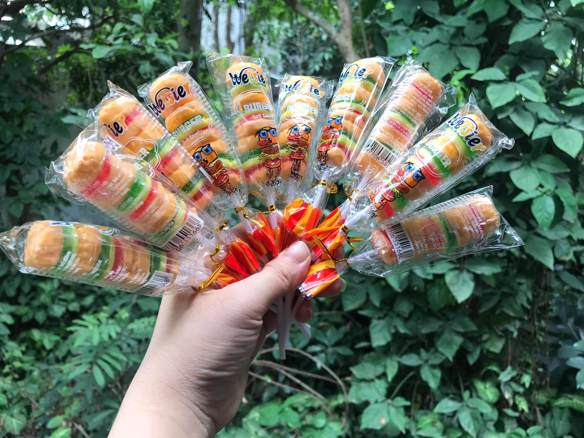 KẸO DẺO HÌNH  HAMBURGER DỄ THƯƠNG SIÊU NGON