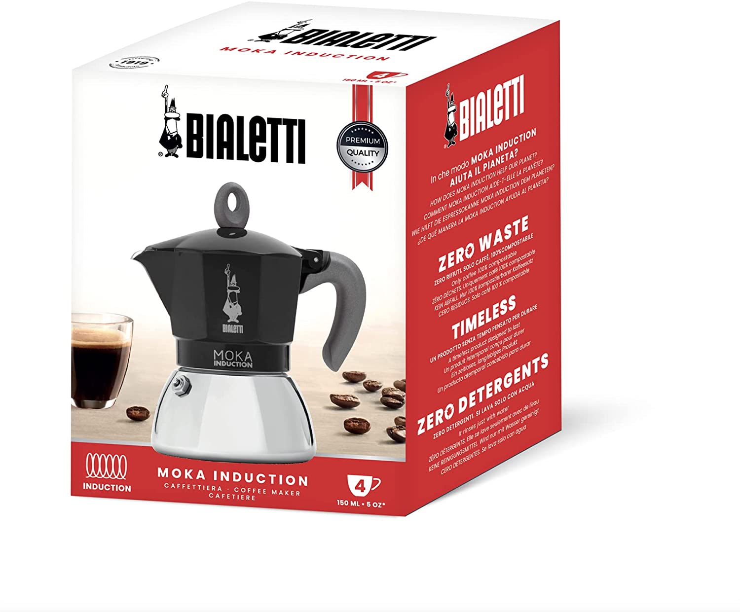 Ấm Pha Cà Phê BIALETTI MOKA INDUCTION (Dùng được Bếp từ) - BIALETTI - Made in Rumani
