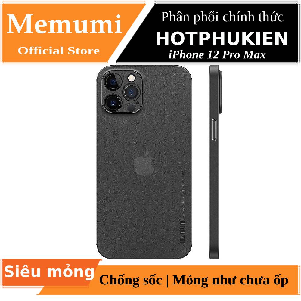 [HCM]Ốp lưng nhám cho iPhone 12 Pro Max (6.7 inch) hiệu Memumi ( có gờ bảo vệ camera mỏng 0.3mm chống trầy chống bụi) - phân phối bởi HotPhuKien