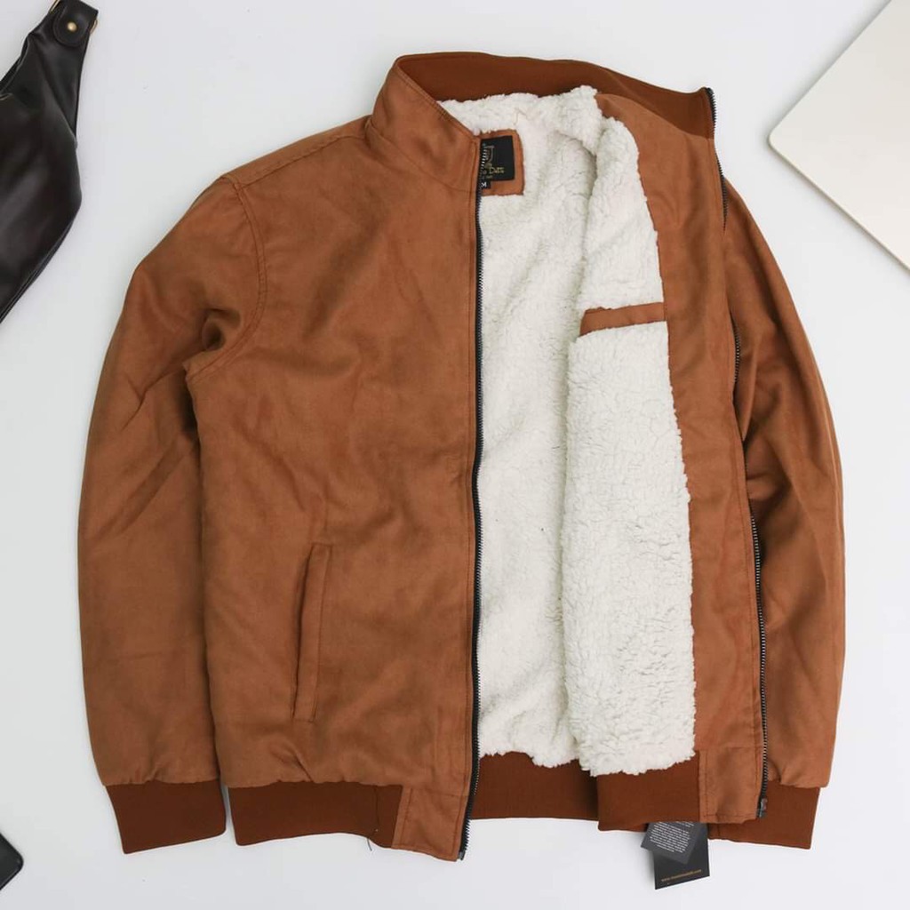 Áo Khoác Da Lộn Nam Lót Lông Cừu Cổ Cao Bomber Đẹp Cao Cấp Hàng Hiệu Mặc  Thu Đông Siêu Ấm Áp | Lazada.Vn