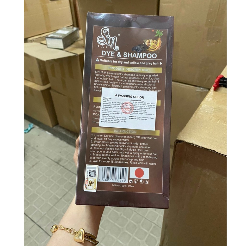 [HCM]Dầu Gội Thảo Dược Phủ Tóc Bạc Nhân Sâm Sin Hair 500ml