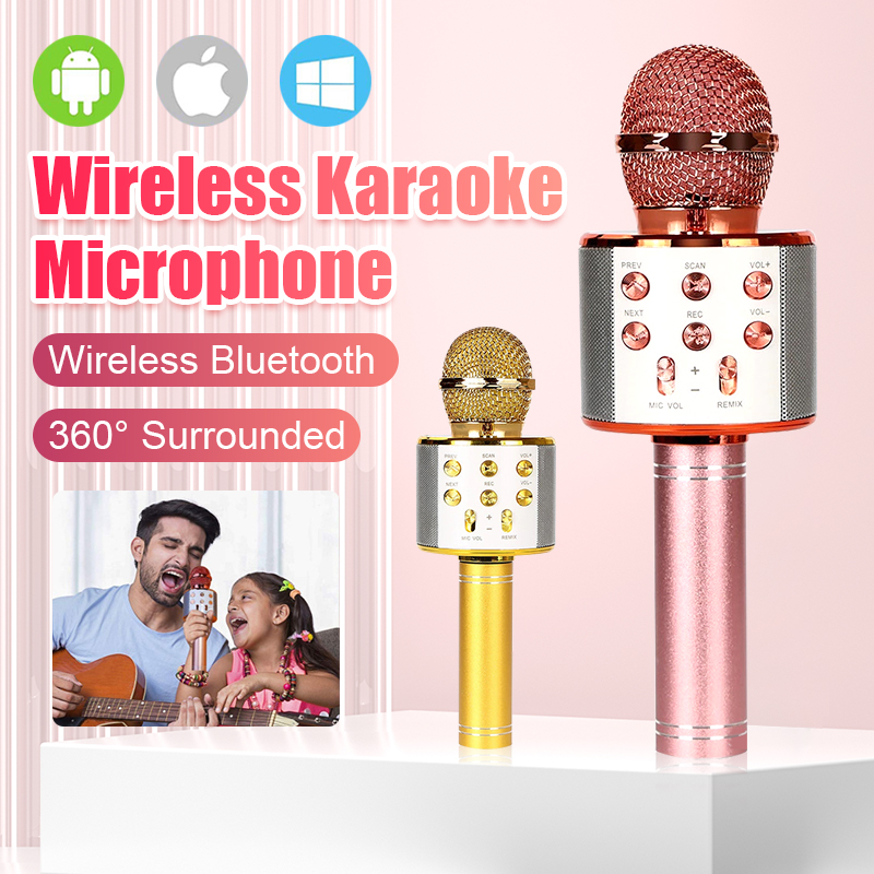 Micro karaoke bluetooth không dây, Mic hát karaoke không dây, Loa karaoke mini di động áp dụng cho nhiều thiết bị