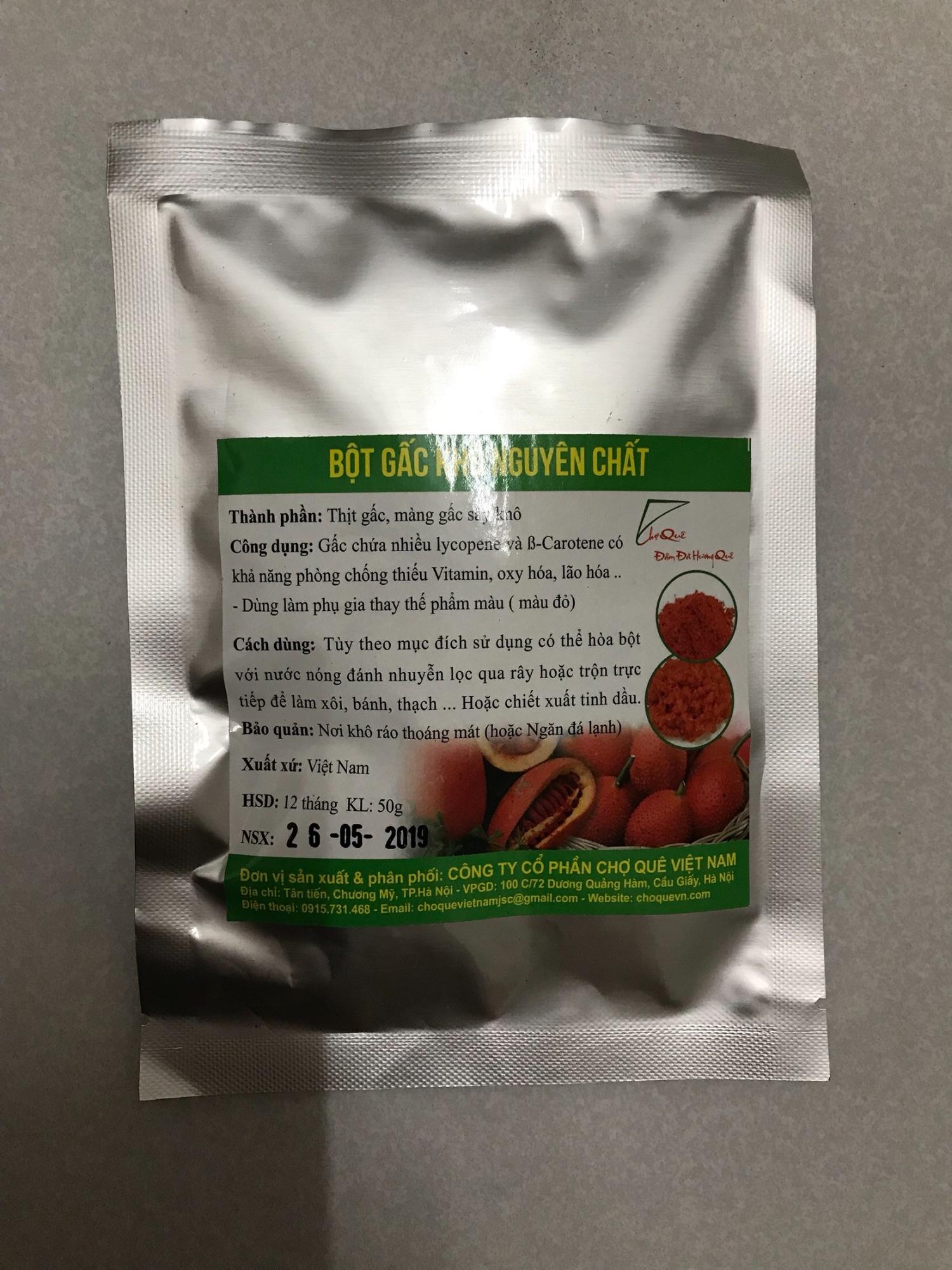 Bột gấc khô tạo màu đỏ Chợ Quê 50g