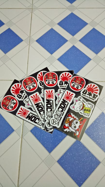 [HCM]Tem stiker mèo thần tài lật đật