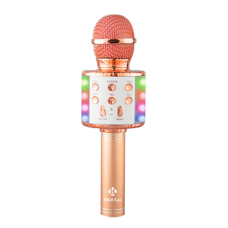 Mic hát Karaoke Bluetooth WS858L-míc hát mini đèn Led cực chất, kết nối nhanh chóng dễ sử dụng, chức năng chuyển giọng thú vị,  kết nối bluetooth với điện thoại thông minh-hát mọi nơi tiện lợi