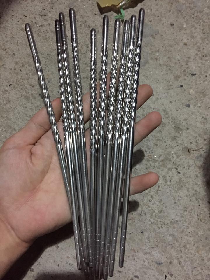 Vỉ 5 Đôi Đũa Inox Xoắn