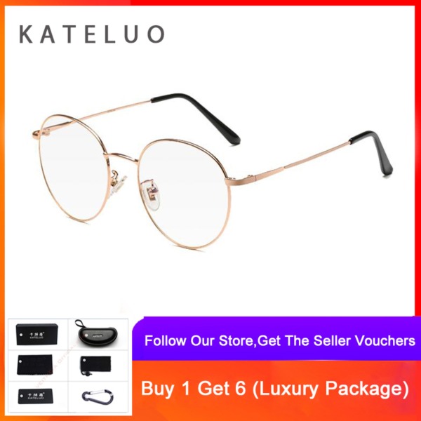 Mua KATELUO Fashion Vintage Round Computer Anti Fatigue Radiation-resistant Reading Eyeglasses 9001
