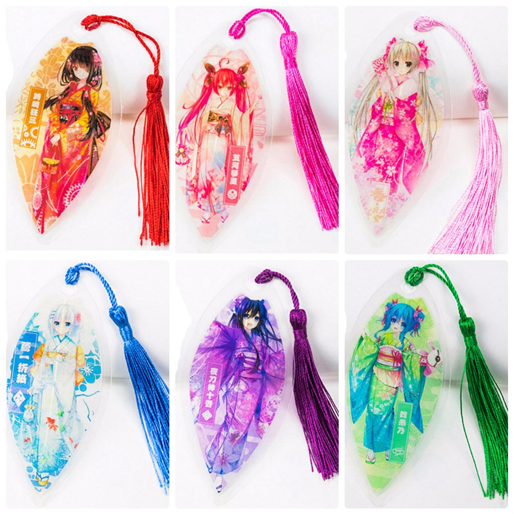 Bookmark Date a live gân lá đánh dấu sách anime chibi