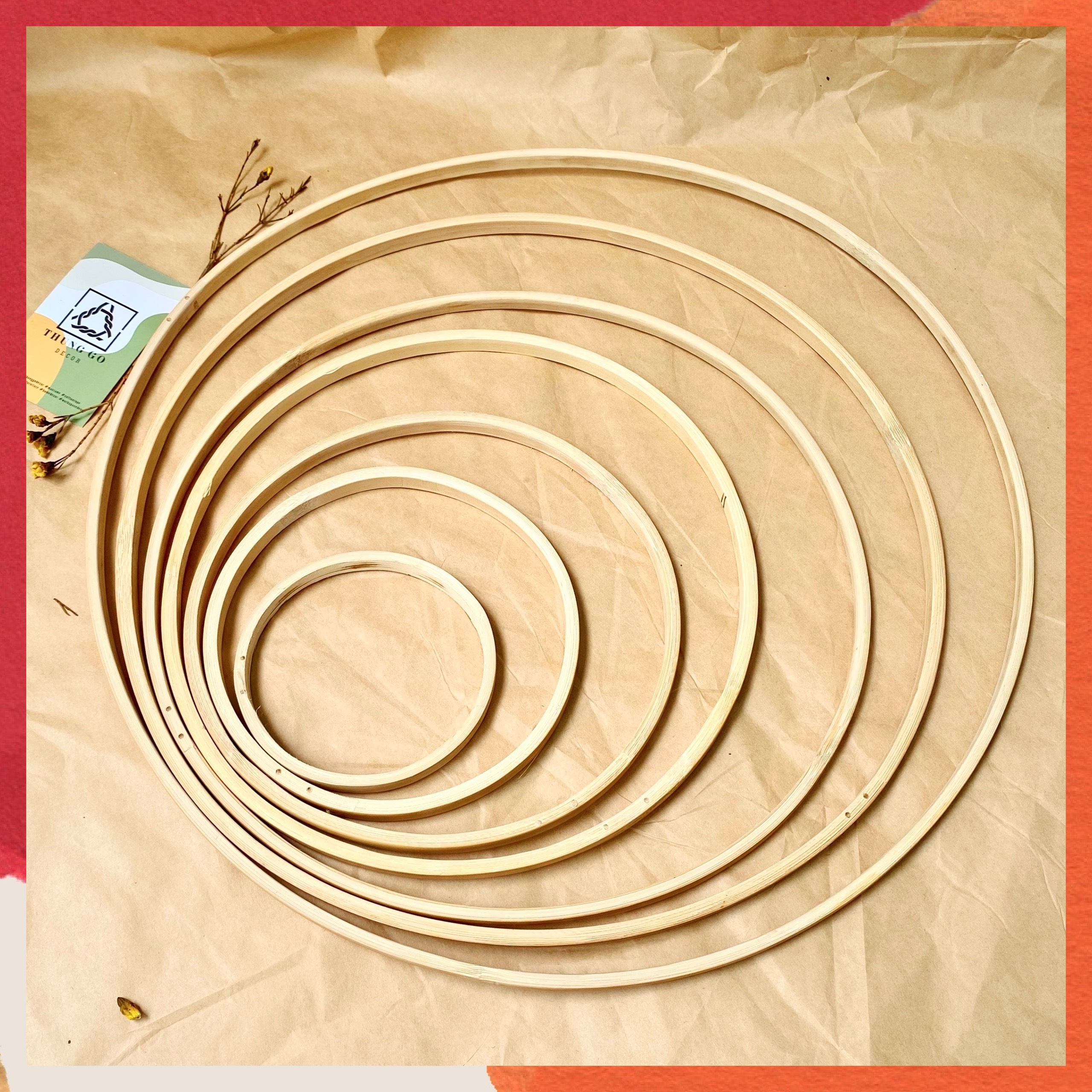 Vòng tre làm dreamcatcher trang trí