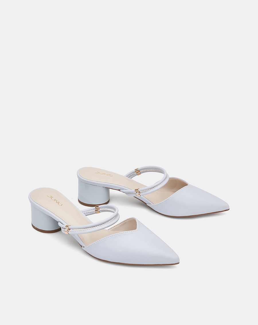 Giày Cao Gót Nữ 5cm Thời Trang JUNO Mules Mũi Nhọn Gót Trụ CG05097